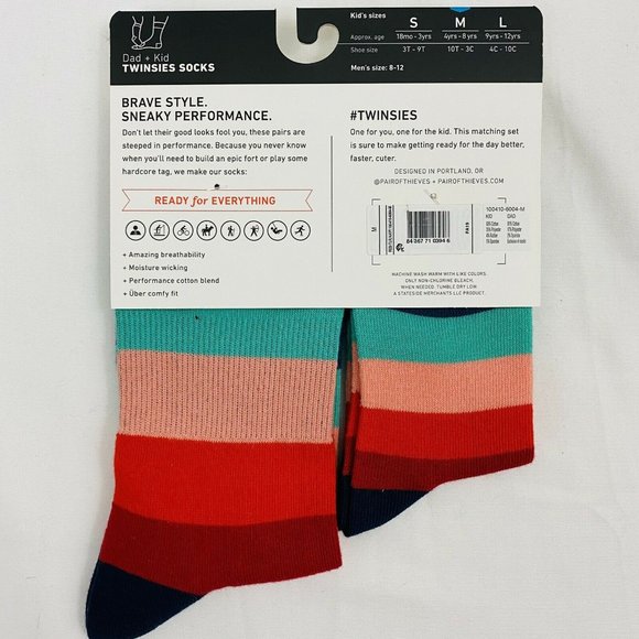 Pair of Thieves Dad and Kid Matching Striped Socks - Picture 5 of 7